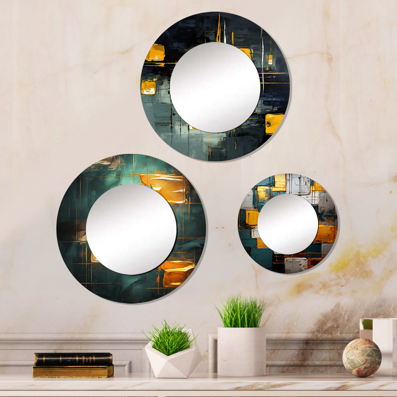 Zialan Metal Round Mirror