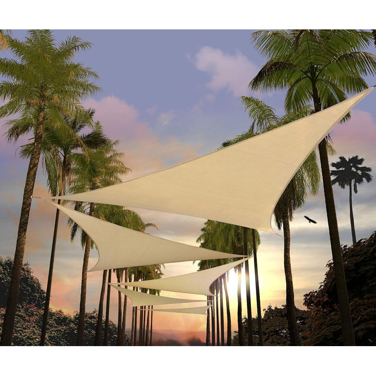 Amgo Customize Triangle Shade Sail - 200 GSM, 95% UV Blockage with Hardware Kit