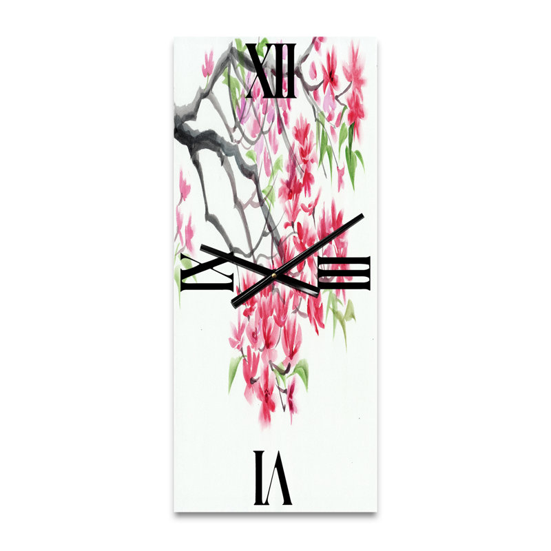 Arbre rouge en fleurs - Horloge murale traditionnelle, Petit