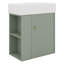 Meuble-lavabo flottant moderne 21,6 po avec lavabo en céramique, meuble de rangement mural avec porte et rangement à gauche-115165620