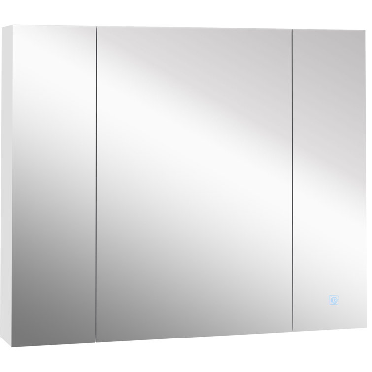 Heider Wall Mounted Frameless Medicine Cabinet 3 Adjustable Shelves and LED Lighting