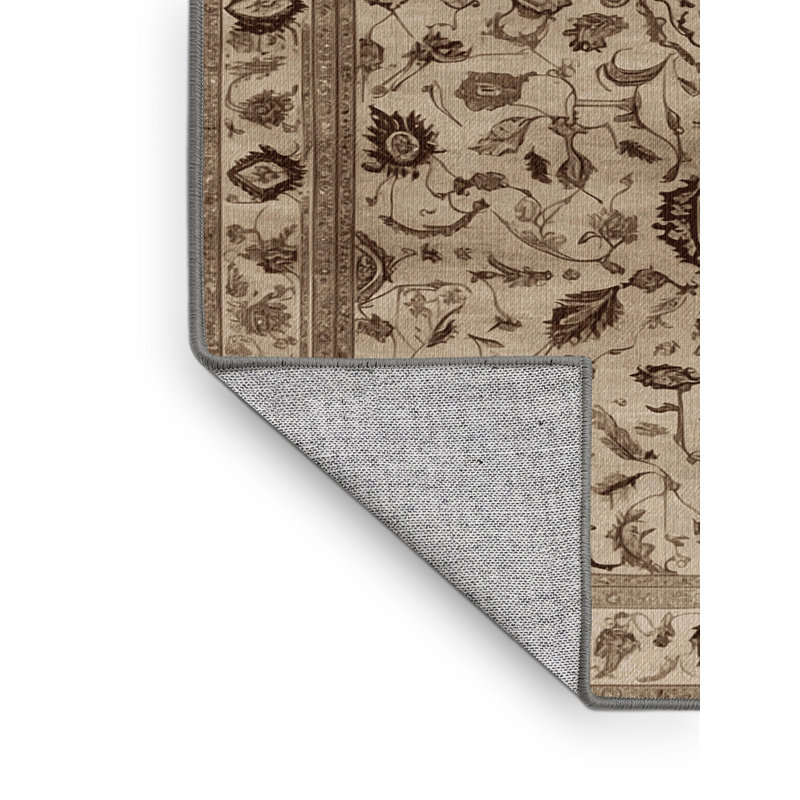 Tapis persan gris lavable à la machine, Rectangulaire 2 pi x 3 pi