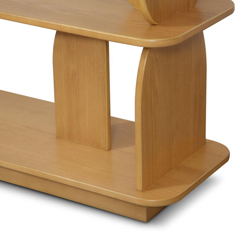 Padua 62" Sculptural 4-Tier Wood Bookshelf, Oak