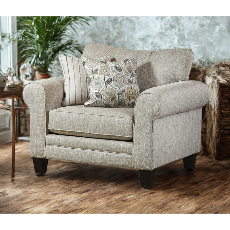 Fauteuil et demi Aravis de 46 po de largeur, 100 % polyester beige