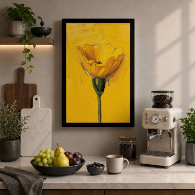Golden Bloom Botanical - Wrapped Canvas