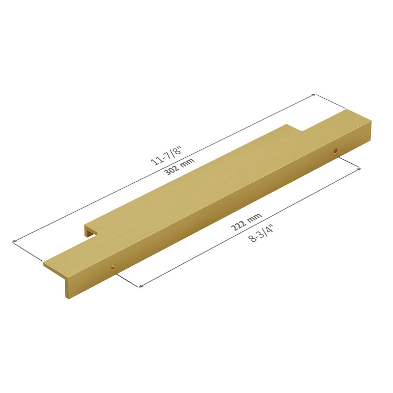 Dowell Kitchen Cabinet Finger Pull, 9", Gold