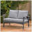 Durable Wicker Loveseat With Ergonomic Armrests And Water-Resistant Cushions For Outdoor Comfort-341515362-341515363