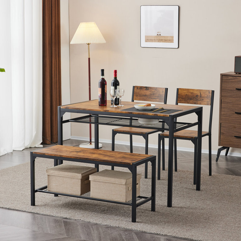 Bryleah 4 - Person Four Leg Dining Set, Brown