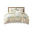 Housse de couette 5 pièces pour lit King/King, motif tropical bleu, 100 % coton, avec coussins décoratifs et attaches intérieures. Fermeture à glissière invisible.