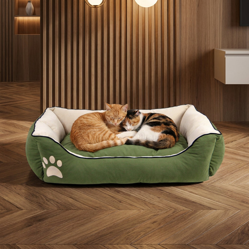 Lit pour chat avec traversin bicolore Zenith, Vert