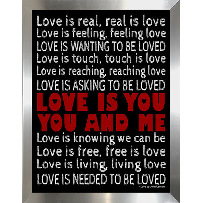 « love », art textuel encadré