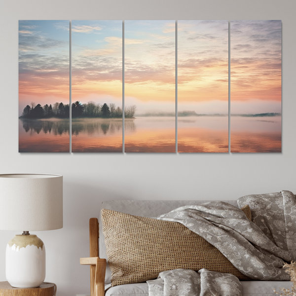 Millwood Pines Misty Morning Sky Photo II On Canvas 5 Pieces Print ...