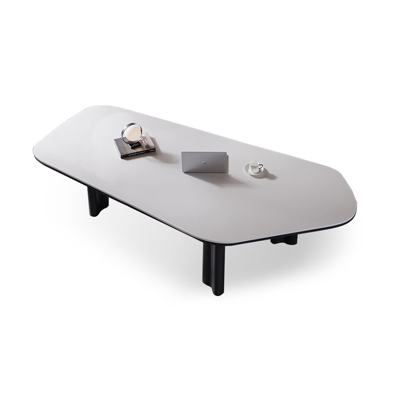 Table de salle à manger blanche en bois massif et en pierre frittée, H 29,53 po x L 55,12 po x l 31,5 po