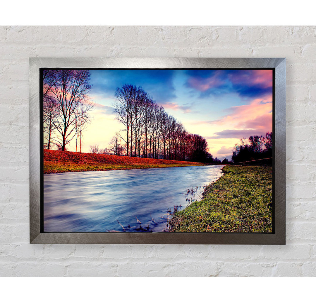 Countryside Stream At Sunset - Einzelner Bilderrahmen Kunstdrucke