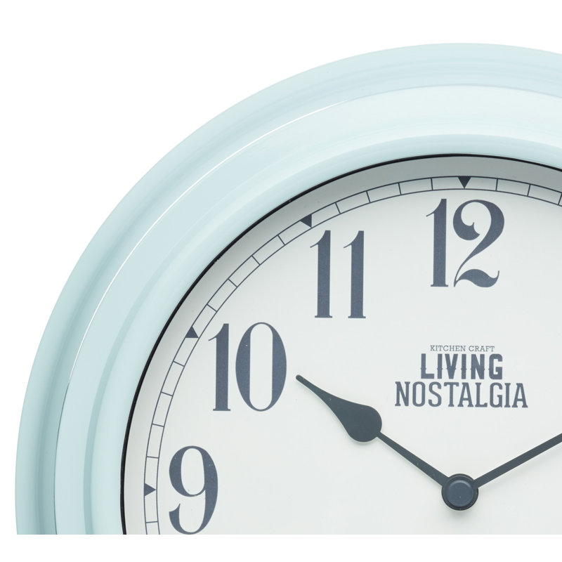 Living Nostalgia 25.5cm Wall Clock, Blue