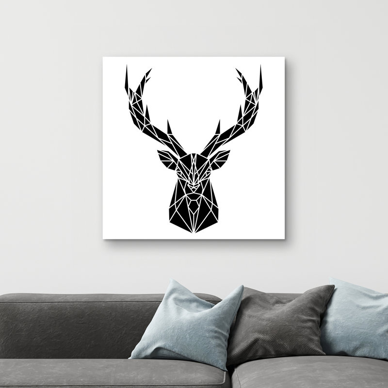 Geometric deer head - 32"x32" art on canvas