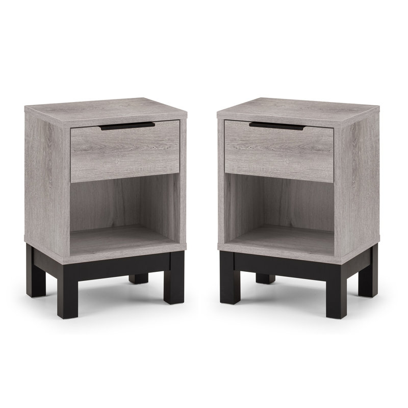 Yonkers 35cm W Bedside Table, Grey