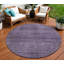 Tapis intérieur lavable rayé rond 8 pi gris