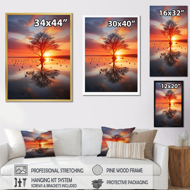 Madelen Sunrise Morning Serenade I sur impression sur toile, H 20 po x l 12 po x P 1 po, Cadre photo noir