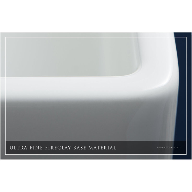 Luxury Solid Fireclay Farmhouse Sink, Brushed Brass Accessories