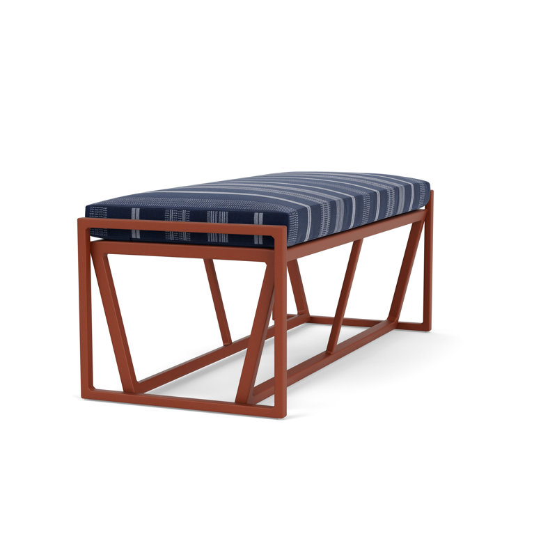 Summit Outdoor Dining Bench, Sea Glass, Consider Indigo