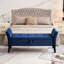 Banc 51,5 po à usages multiples avec velours bleu marine doux et entrée de rangement intérieure - pratique