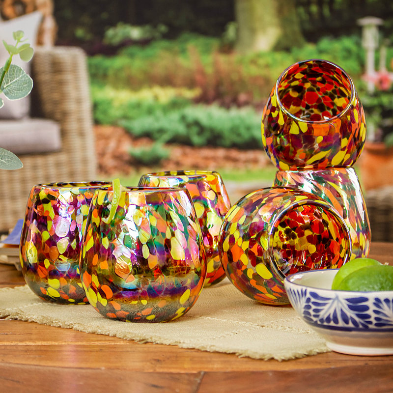 Sitges 13oz. Handmade Stemless Wine Glass Set