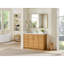 Meuble-lavabo simple 48 po Carrasco en chêne naturel brun avec plateau en pierre de quartz blanc soyeux-359548204-398079084-398079122