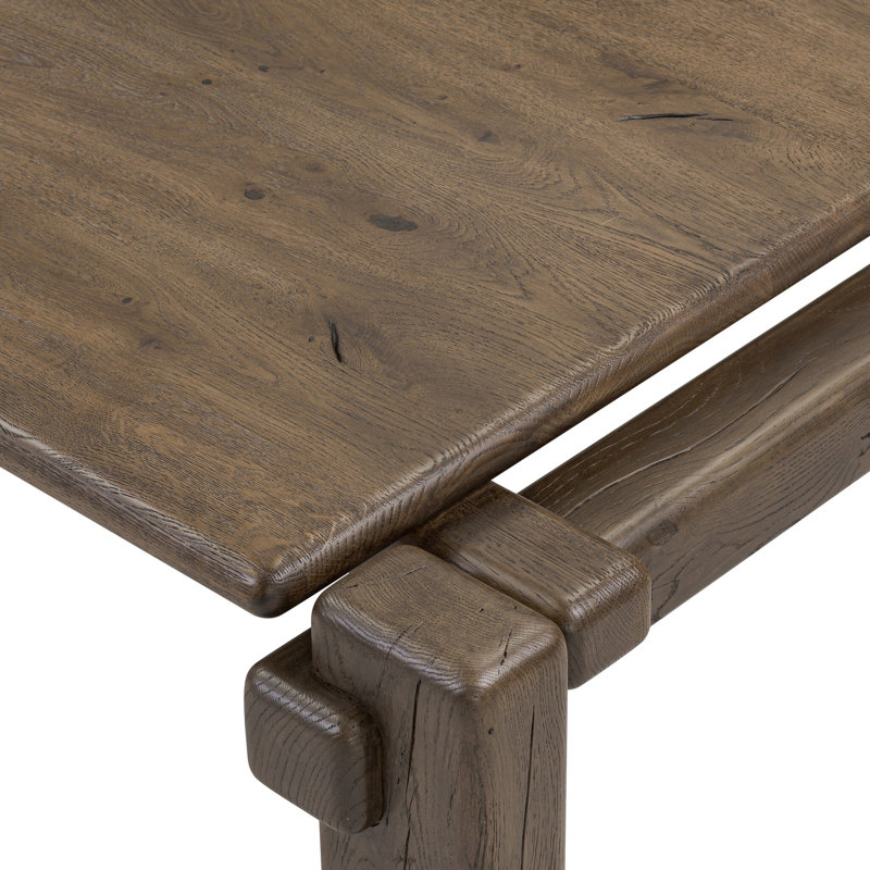 Marcia Single Coffee Table by Thomas Bina and Ronald Sasson, 13.75" H x 70.75" L x 31.5" W, Grey Reclaimed French Oak