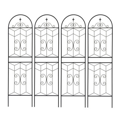 Paquet de 4 treillis de jardin en métal 71 po x 19,7 po antirouille pour plantes grimpantes