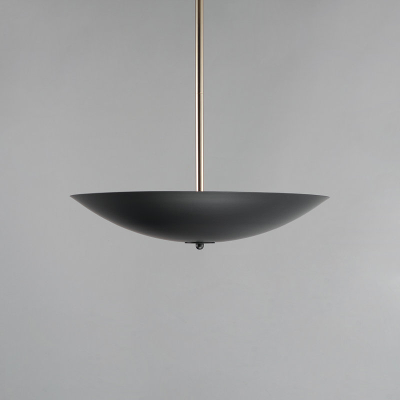 Vesta 1 - Light LED Pendant, 4.75" H x 23.5" W x 23.5" D, Black, French Gold