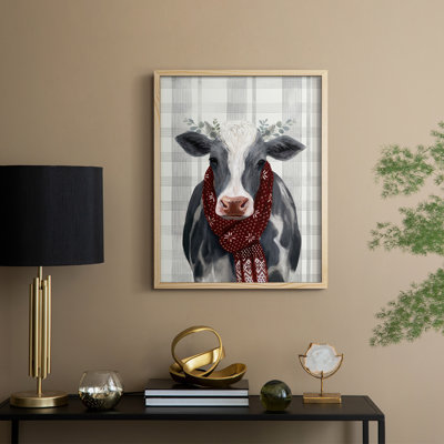 Yuletide Cow II Framed Print - Solid Wood
