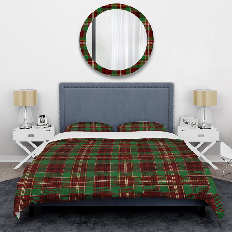 Ensemble de housse de couette en microfibre taupe / vert 2 pièces