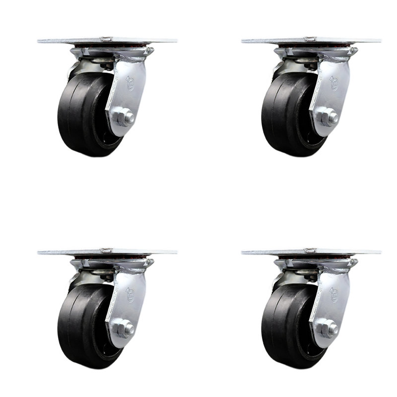 Caoutchouc sur roulettes en acier