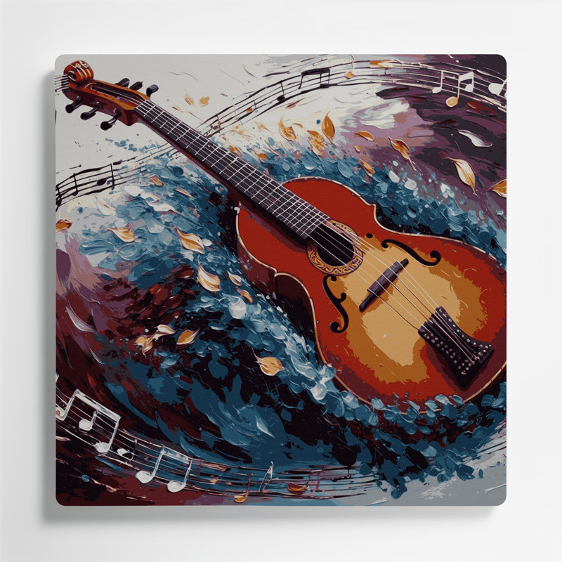 «Music Balalaika Brown», art mural en métal, 32" H x 32" W
