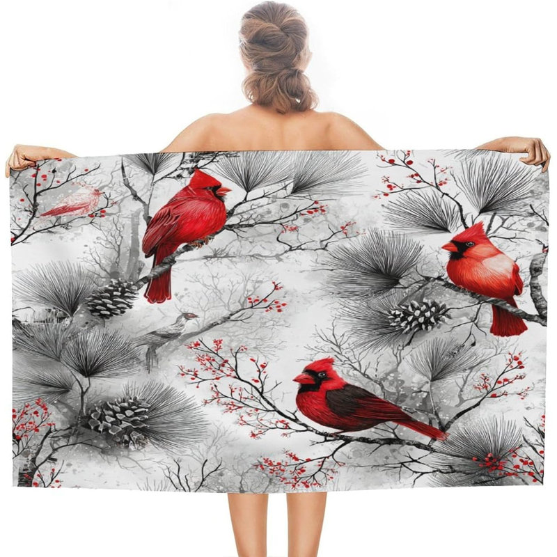 Serviettes de plage Forest Red Bird