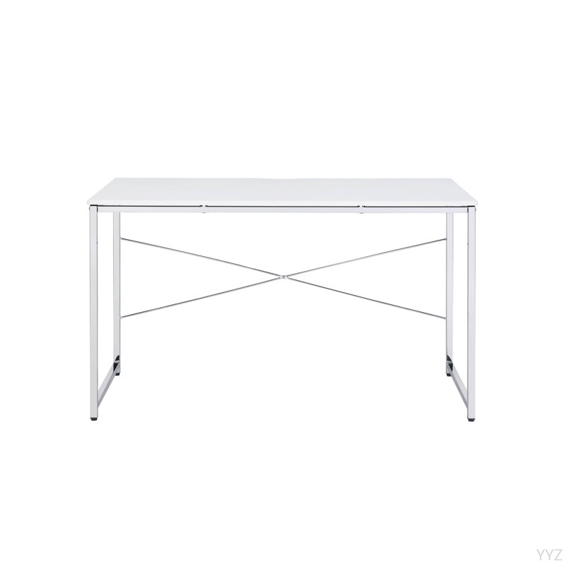 Bureau d'écriture blanc et chrome, Blanc
