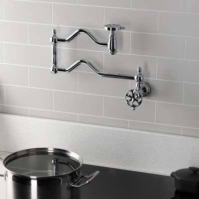 Kingston Brass Belknap Two-Handle 1-Hole Wall Mount Pot Filler Faucet