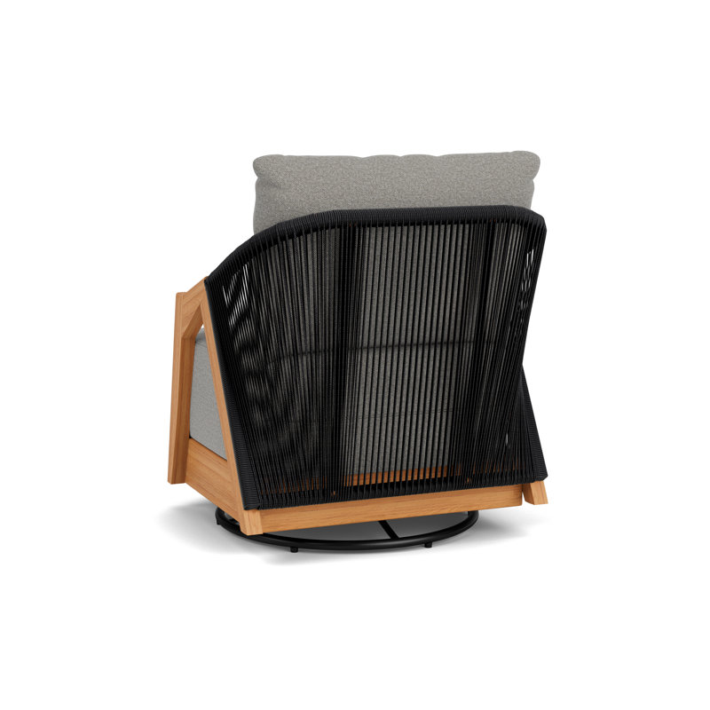 Alpine Outdoor Teak Swivel Armchair, Rumba Nickel