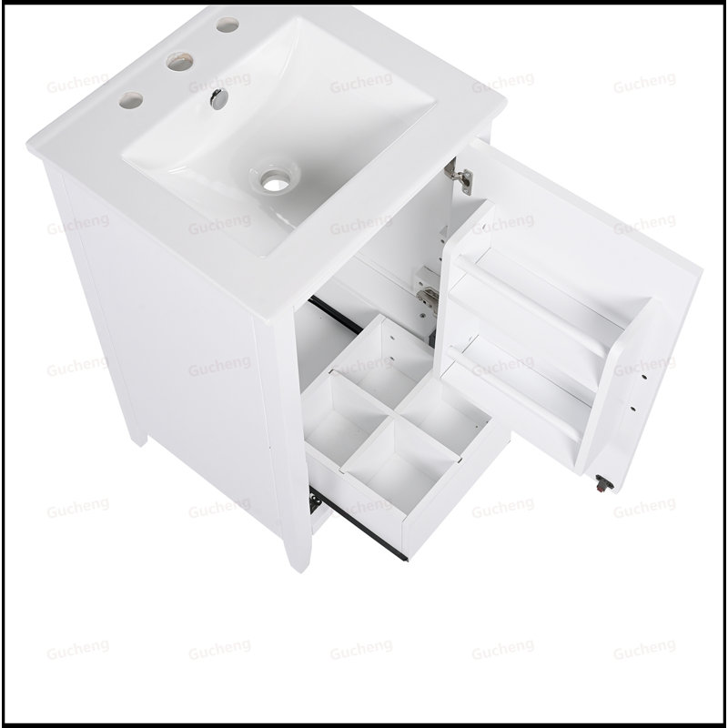 Meuble-lavabo 20,3 po avec tiroir fonctionnel, Blanc