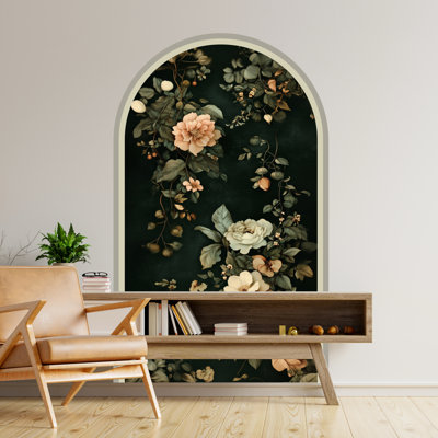 Adhésif décoratif pivoines - art mural amovible pelez et collez