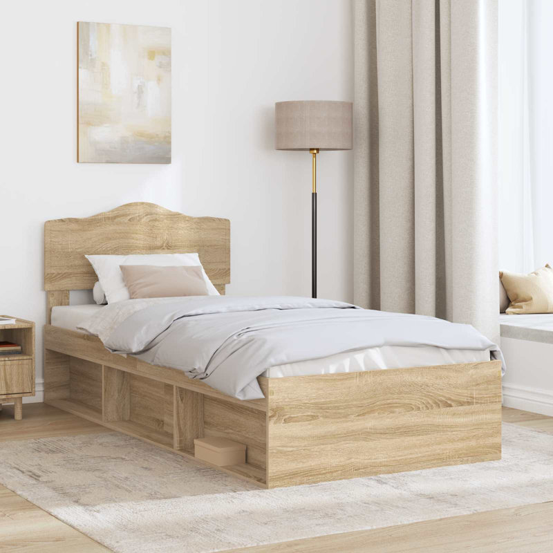 Solid Wood Bed Frame, Small Single (2'6), Sonoma Oak
