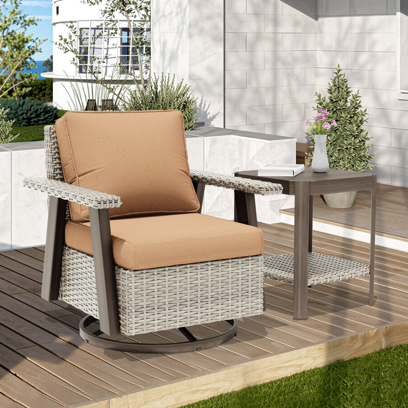 Creal Comfortable Patio Furniture Chair And Table Set, 1, Tan