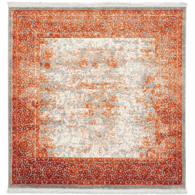 Tapis à motif géométrique rouge Classique
