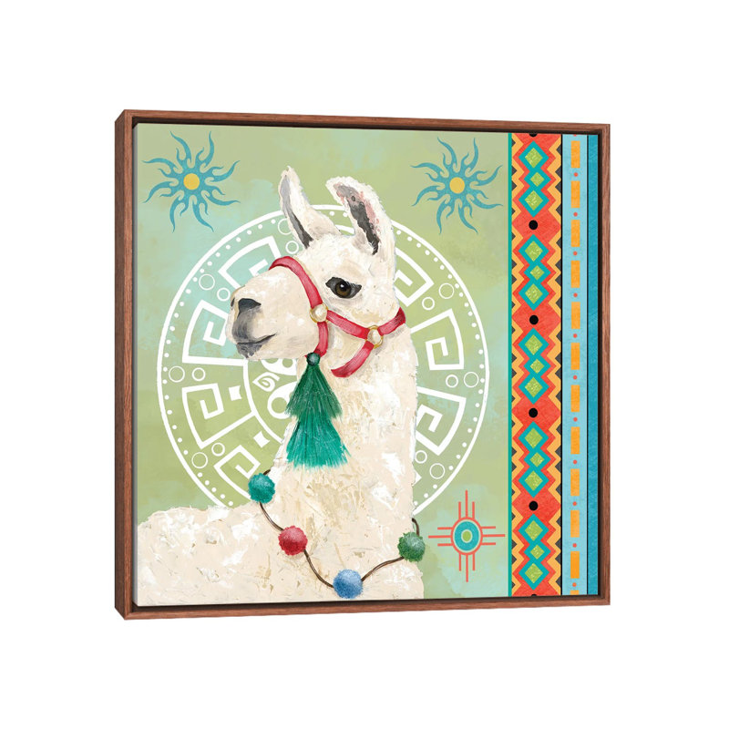 Peruvian Dreams II par Jade Reynolds - reproduction, H 37 po x l 37 po x P 1,5 po, Toile avec cadre brun, Aucun mat