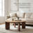Elevating Center Table with Solid Oak Wood Top and Storage Shelf, Low Coffee Table for Living Room, Study Desk for Home Office, Modern Design in Walnut Finish