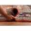Tapis traditionnel indien orange en laine 16 x 25