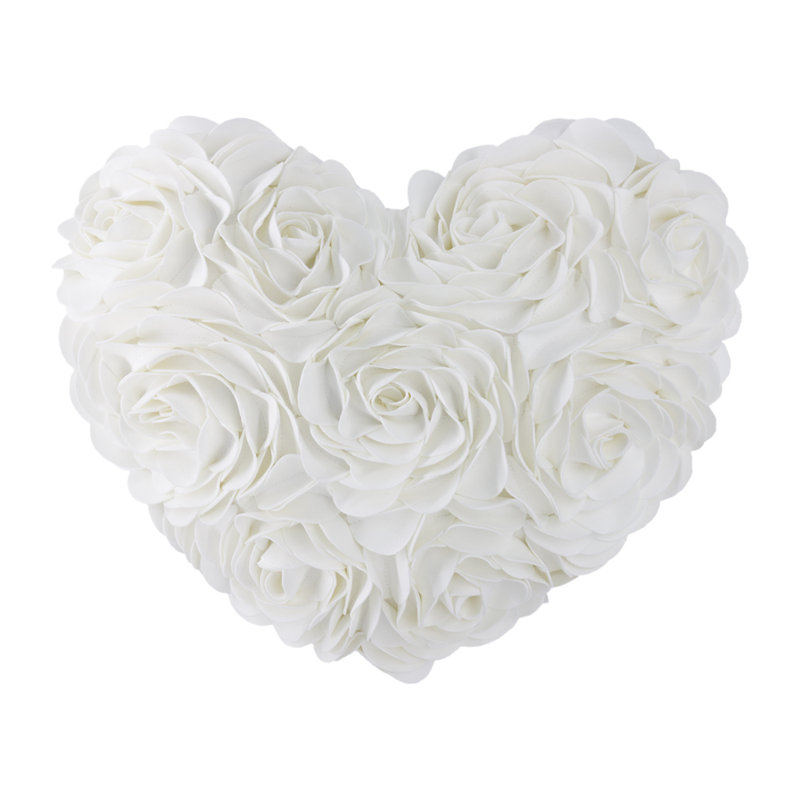  3D Flower Throw Pillow Cover Aesthetic Valentines Day Accent Pillow Case Cushion Cover, White
