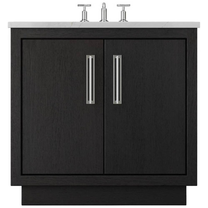 Avalon Single Bath Vanity, 30", Classic Black, Polished Chrome