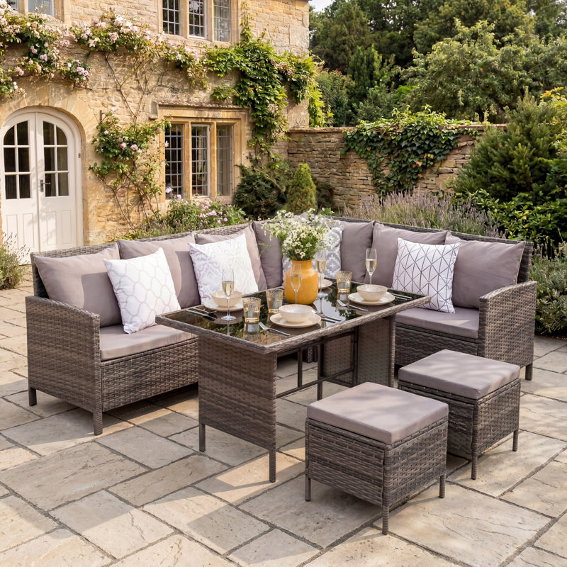 Abdulrehman Rattan Wicker 8 - Person Seating Group with Cushions